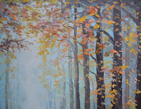 In The Park 3 original painting by Rimantas Virbickas. Paintings With Autumn