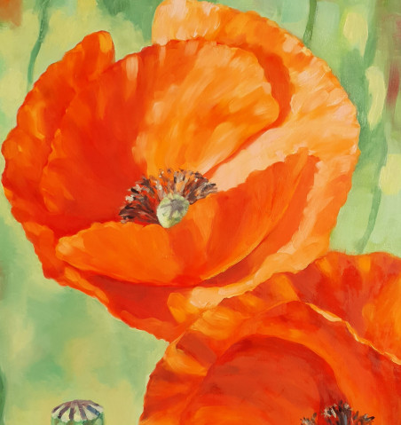 Poppies In The Sun original painting by Nadia Petraitienė. Home