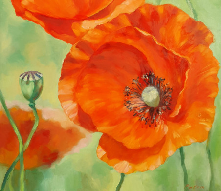 Poppies In The Sun original painting by Nadia Petraitienė. Home