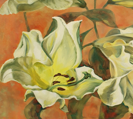 Lilies original painting by Nadia Petraitienė. Home