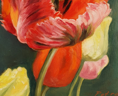 Tulips original painting by Nadia Petraitienė. Home