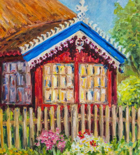 The Colours Of The Minija Village original painting by Aleksandra Šimkutė Norbutienė. Home