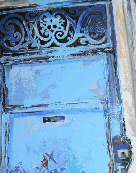 Blue Door original painting by Rasa Tamošiūnienė. Home