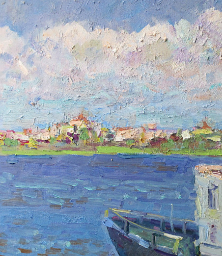 Boat Near The Coast original painting by Liudvikas Daugirdas. Home