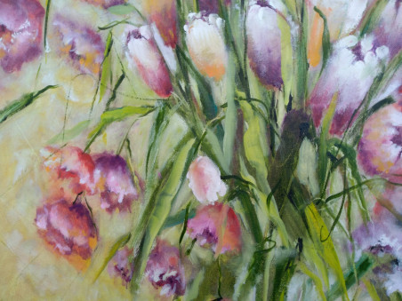 Vintage Tulips original painting by Inesa Škeliova. Home