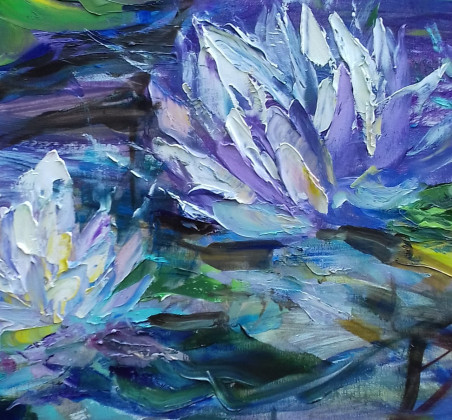 Lilies. From the cycle "Ended white" original painting by Vilma Vasiliauskaitė. Home