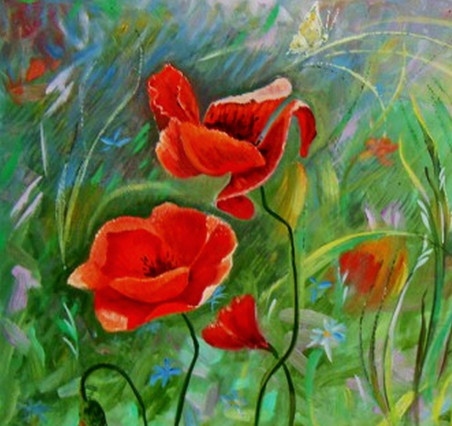 Poppies original painting by Aloyzas Pacevičius. Home