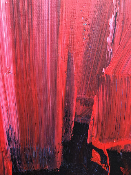 Red original painting by Jolita Puronaitė Lubienė. Home