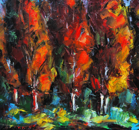 Autumn Trees original painting by Leonardas Černiauskas. Home