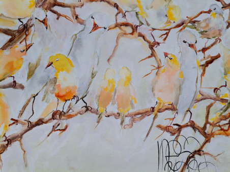 Birds 8 original painting by Inesa Škeliova. Home