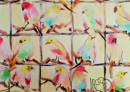 Birds 7 original painting by Inesa Škeliova. Home