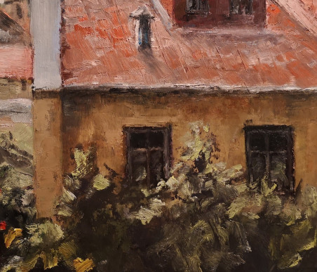 The Roofs of the Old Town original painting by Eugis Eidukaitis. Home