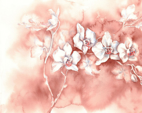 White and tender original painting by Ana Radivilovič. Flowers