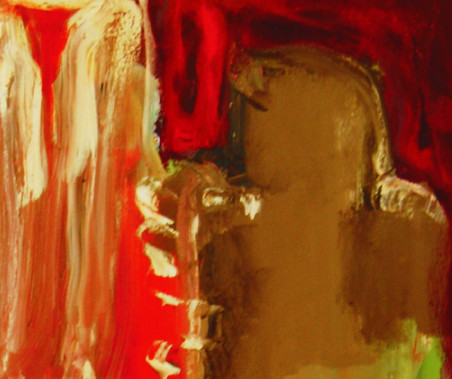 Hidden in The Red original painting by Arvydas Švirmickas. Home