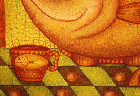 Teapot original painting by Danguolė Jokubaitienė. Home