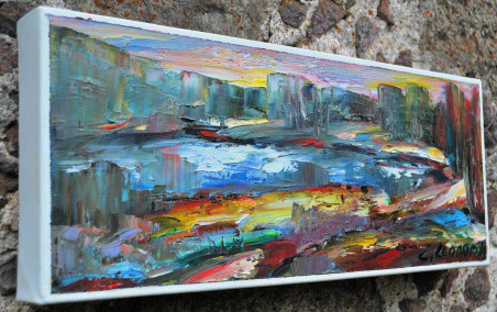 Landscape 1 original painting by Leonardas Černiauskas. Home