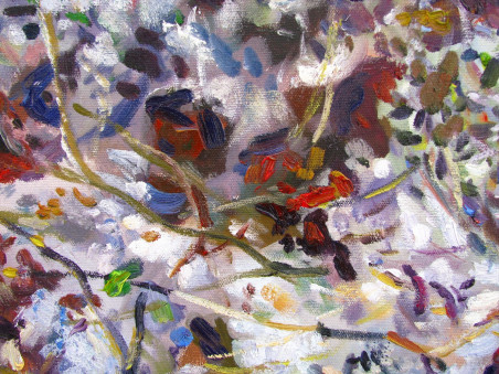 Leaves on ice VI original painting by Dalia Čistovaitė. Home