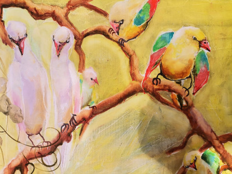 Birds 10 original painting by Inesa Škeliova. Home