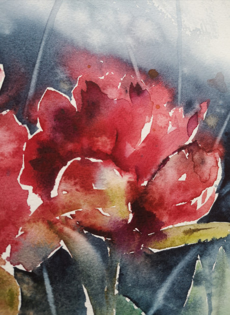 Peonies original painting by Aušra Sirutienė Oreigė. Home