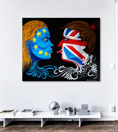 Brexit original painting by Marija Bazarova. Home