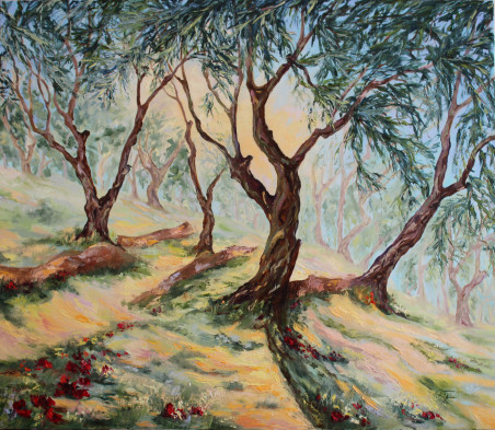 In An Olive Grove original painting by Rita Medvedevienė. Home