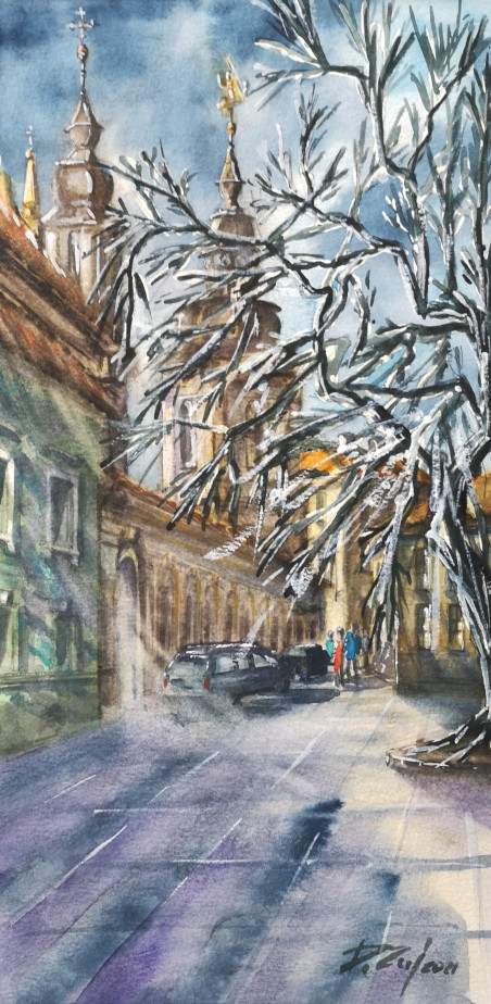 A Walk Around Vilnius 1 original painting by Dmitrij Zuj. Home