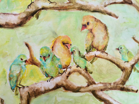 Birds 12 original painting by Inesa Škeliova. Home