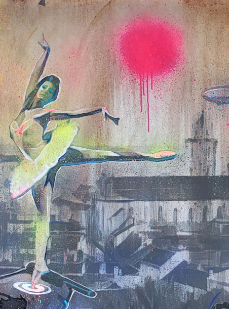 Air force ballet original painting by Ansis Burkė. Home