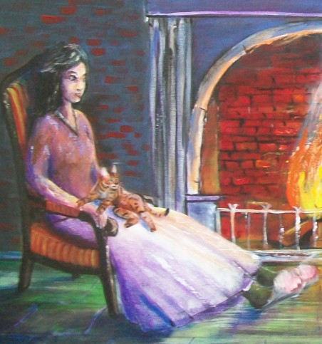 Home Warmth original painting by Petras Beniulis. Home