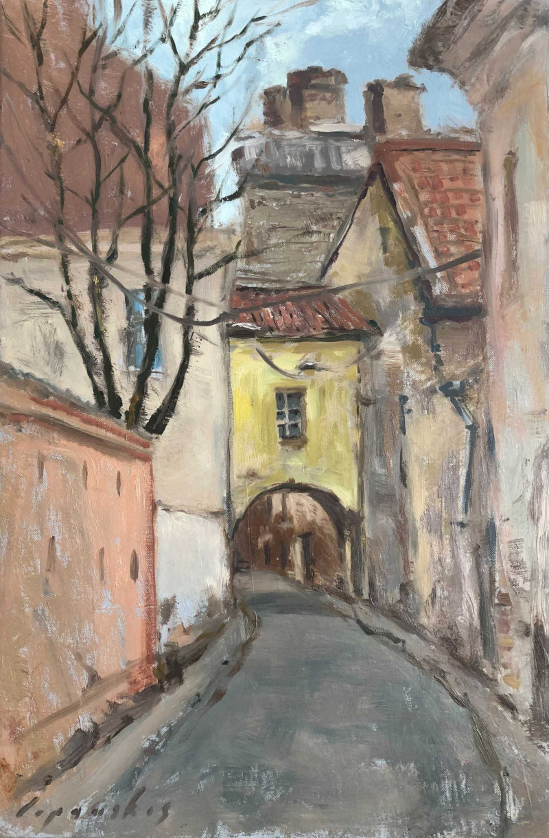 St. Kazimieras Street original painting by Mantas Čepauskis. Home