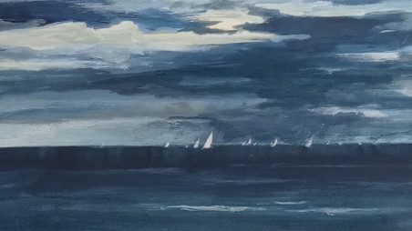 Sea, Regatta original painting by Romanas Borisovas. Home