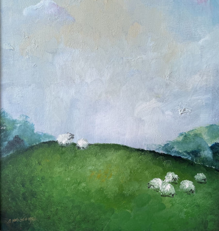 Sheep Sky original painting by Daiva Mažo. Home