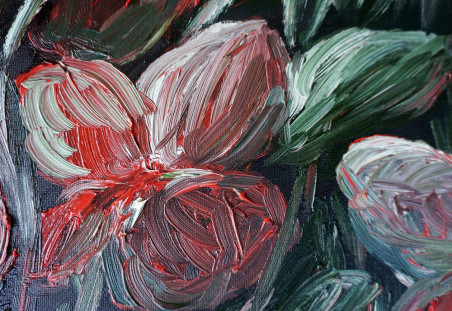 Red Flowers original painting by Kristina Česonytė. Home