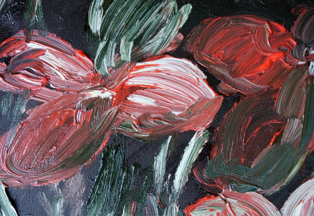 Red Flowers original painting by Kristina Česonytė. Home