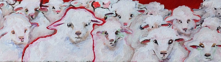 Sheep Of The World, Unite! original painting by Edvilė Lukšytė. Home