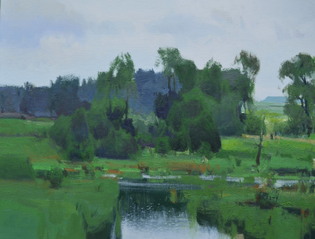 By the Pond original painting by Vytautas Laisonas. Home