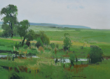 By the Pond original painting by Vytautas Laisonas. Home