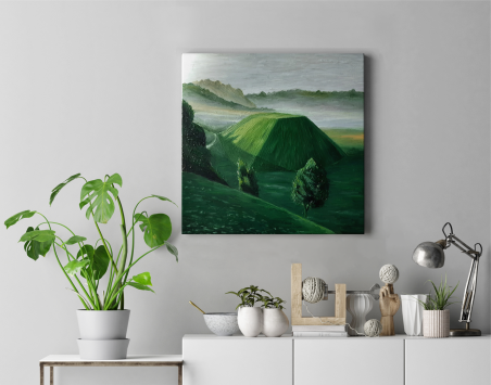 Mound Of Kernave original painting by Aistija Sokolova. Home