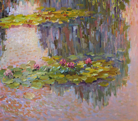 Water lilies in reflection I original painting by Liudvikas Daugirdas. Home