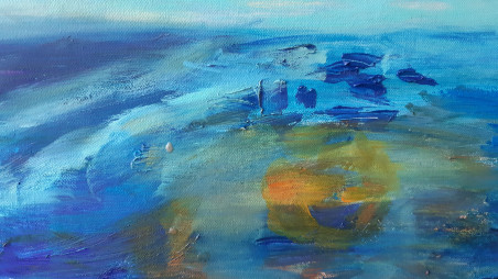 Sea with a Circle original painting by Kristina Čivilytė. Home