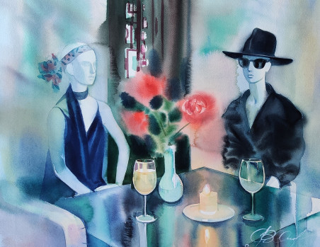 Date original painting by Svetlana Ovinova. Home