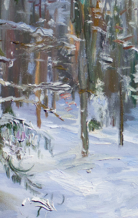 Etude Of Winter Forest original painting by Vaidotas Vankevičius. Home