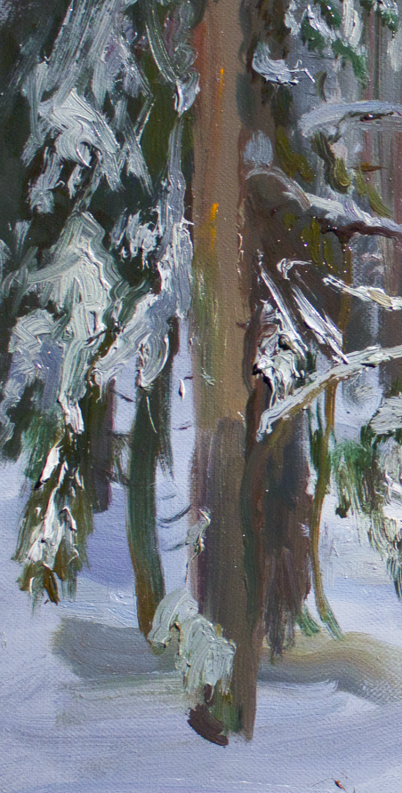 Etude Of Winter Forest original painting by Vaidotas Vankevičius. Home