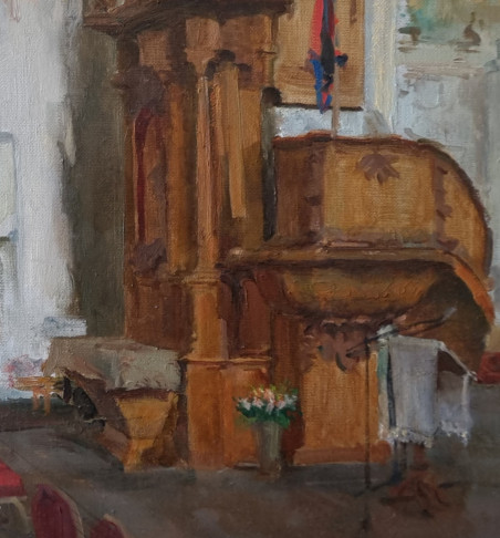 Interior Fragment Of Bernardine Church original painting by Vaidotas Vankevičius. Home