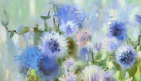 Blue Bouquet original painting by Svetlana Ovinova. Flowers