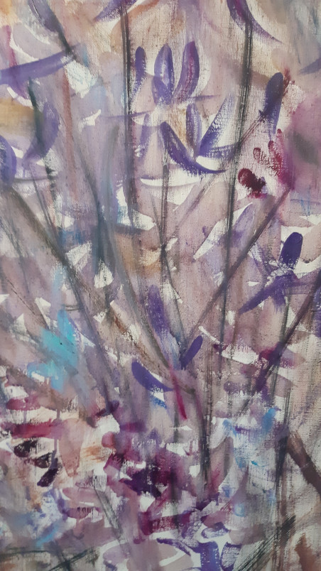 Blossom of lanterns during quarantine original painting by Kristina Čivilytė. Abstract Paintings