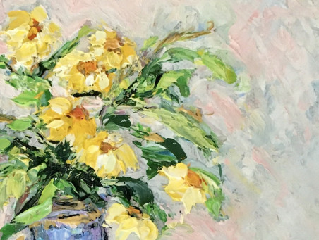 Bouquet Of Yellow Flowers original painting by Vilma Gataveckienė. Home