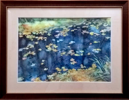 Autumn on the Water original painting by Algirdas Zibalis. Home