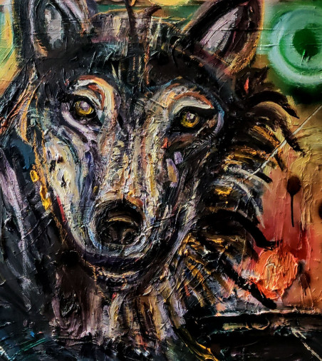 Wolf original painting by Arvydas Martinaitis. Home