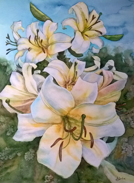 Lily original painting by Algirdas Zibalis. Home